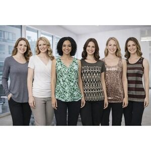 6 Career Style Blouses Women's size MEDIUM